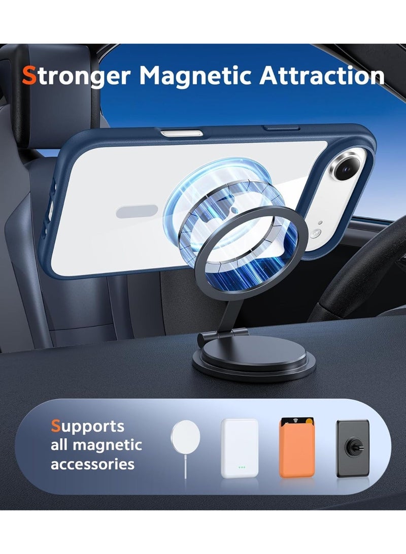 Magnetic Case for iPhone 17 Air Compatible with MagSafe, Shockproof Phone Bumper Cover, Solid Color Matte TPU Frame, Anti-Scratch Clear Back (Blue) - Image 2